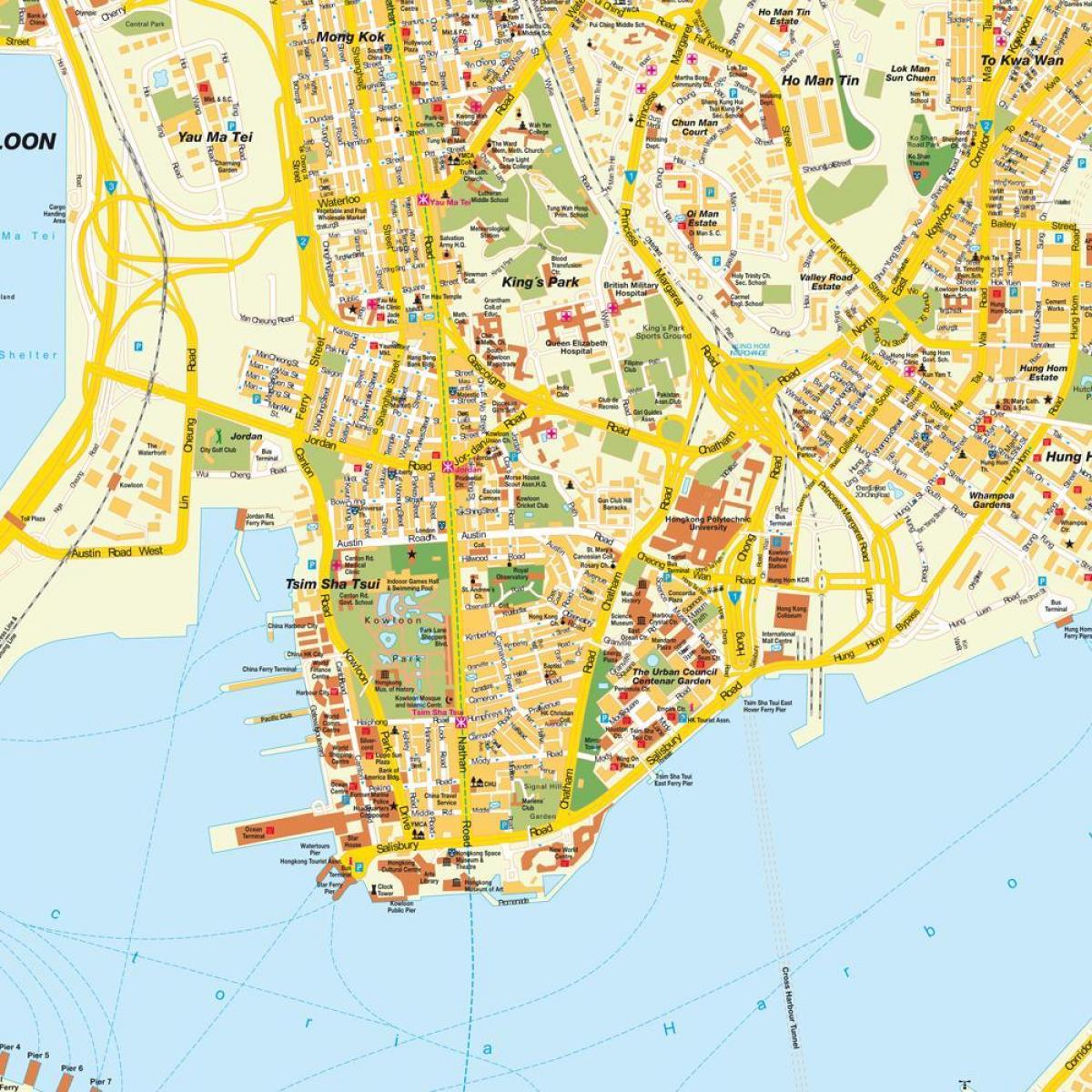 Honkongas miesto žemėlapis