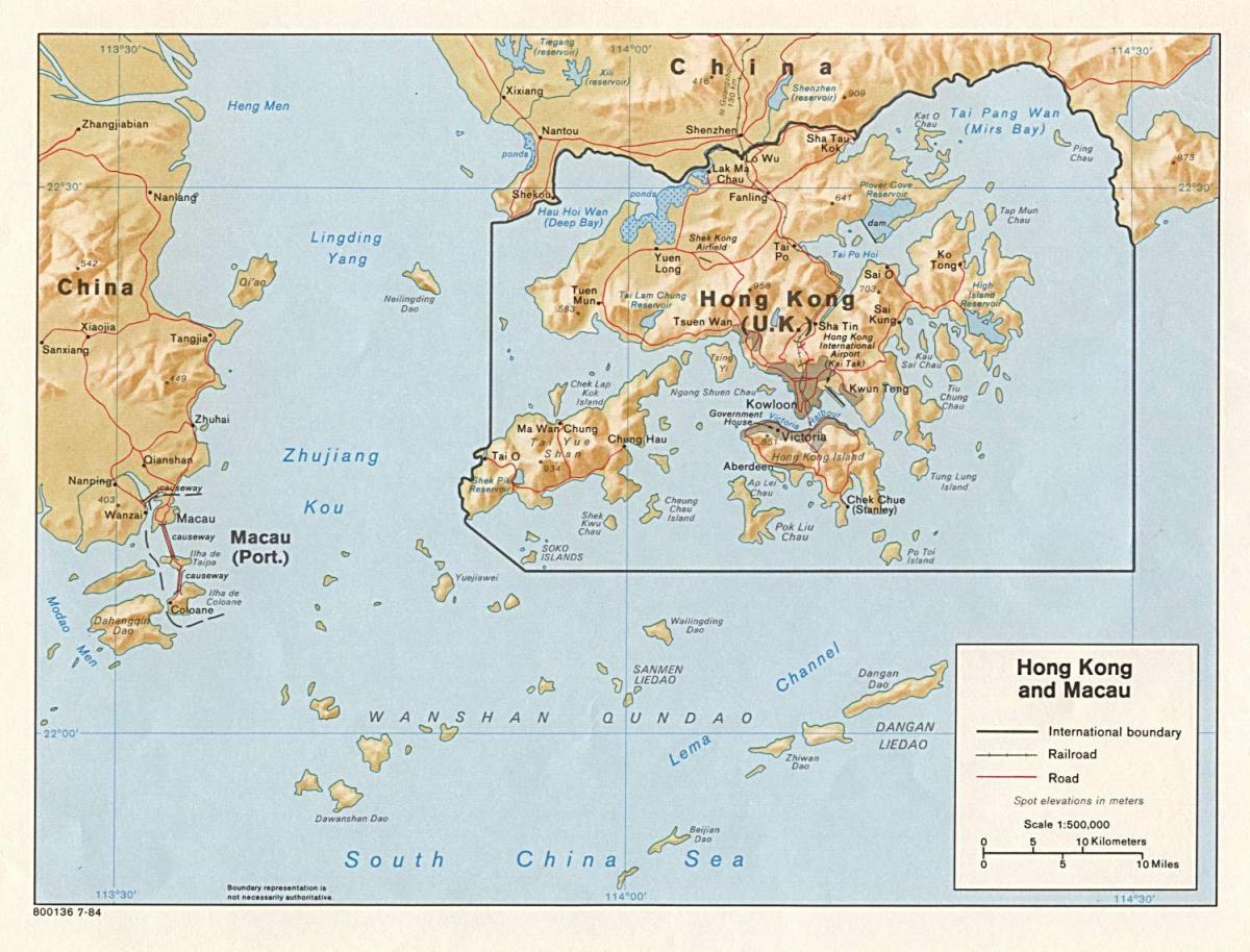žemėlapis Hong Kong ir Macau