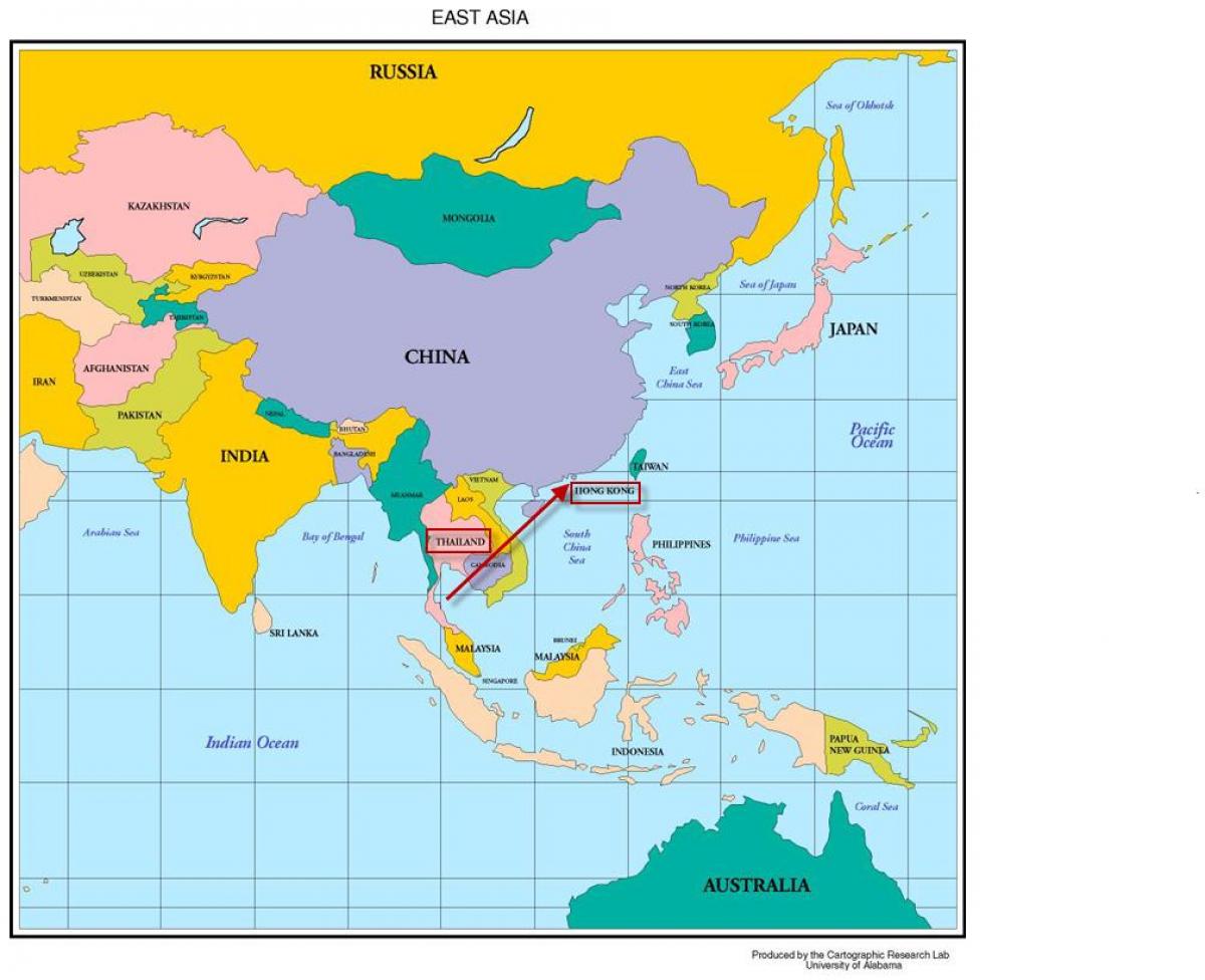 Honkonge žemėlapis azijoje