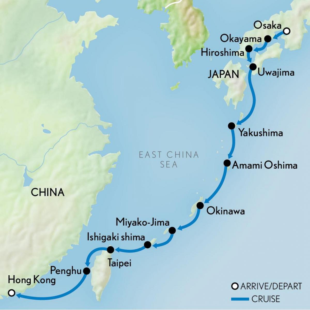 žemėlapis Honkongas ir japonija