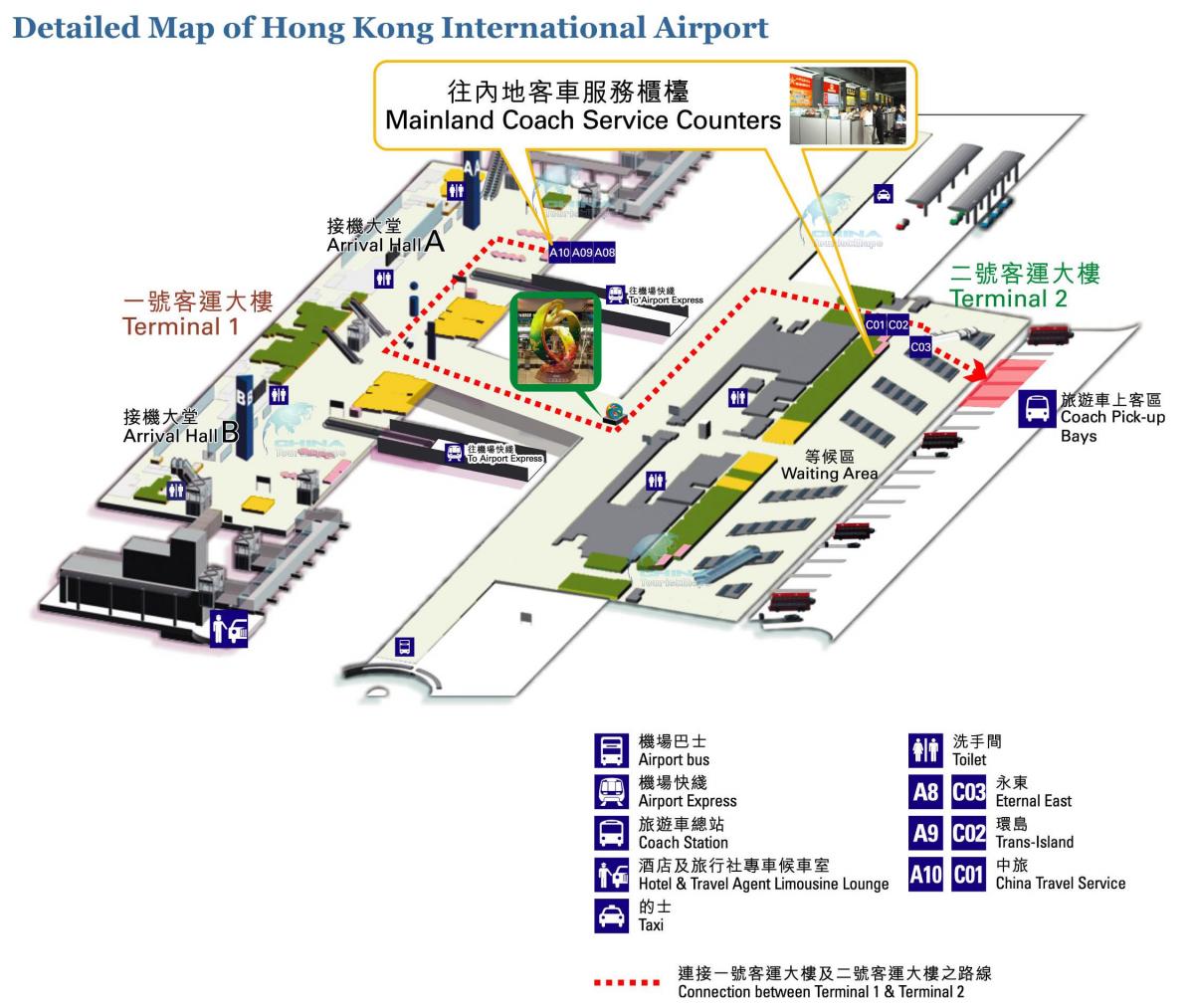 žemėlapis Honkongo oro uostas