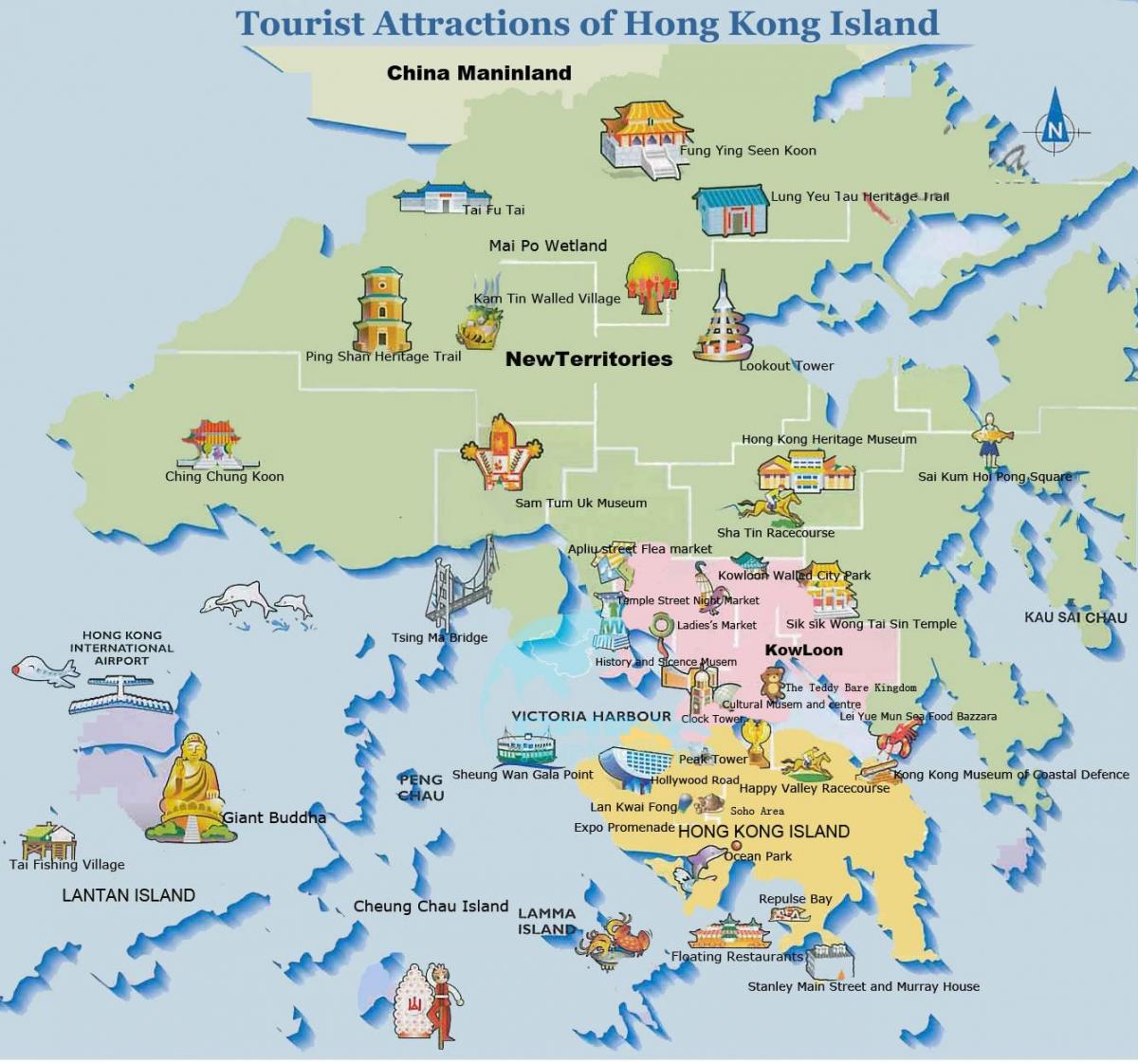 žemėlapis Honkongo sala