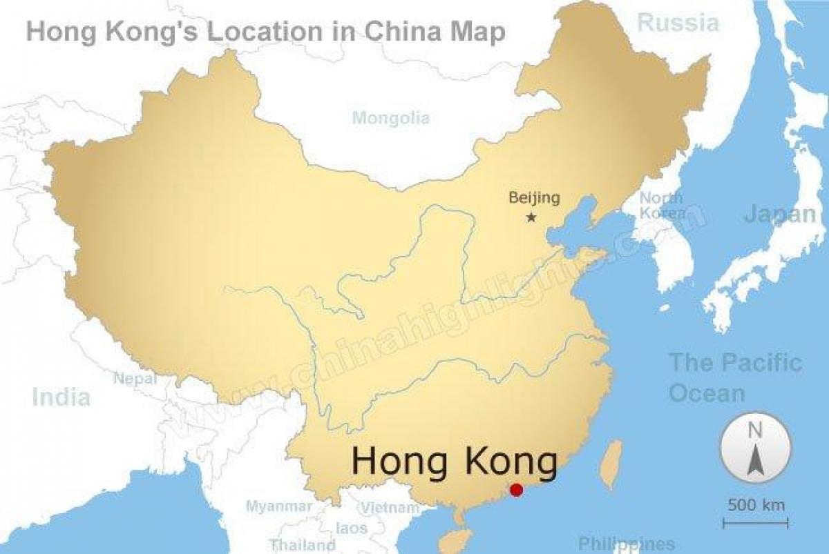 žemėlapis Kinijos ir Honkongo