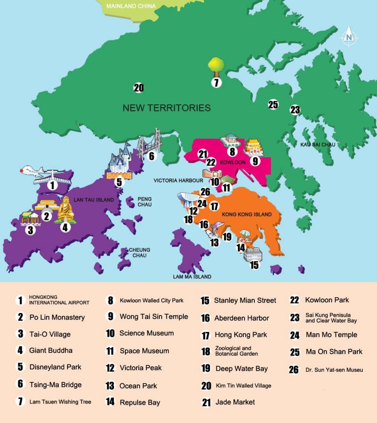 žemėlapis naujų teritorijų Hong Kong