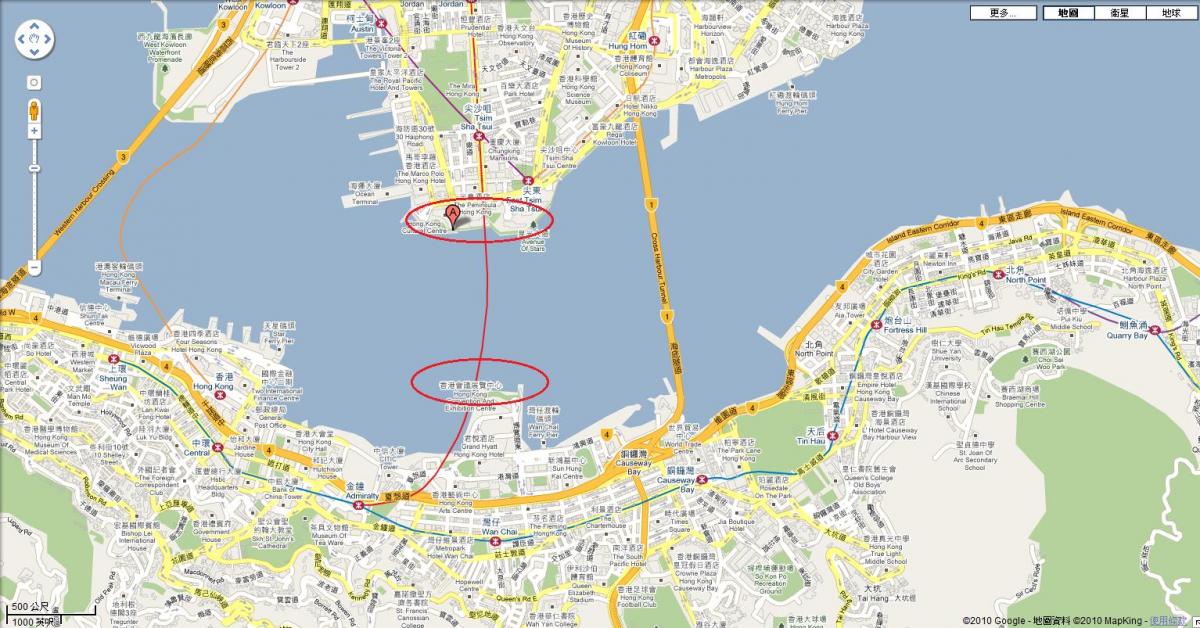 žemėlapis viktorijos uostą Honkonge