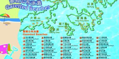Žemėlapis Honkongo paplūdimiai