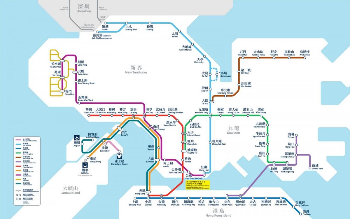 HK žemėlapis MTR