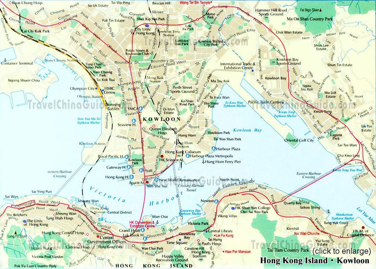 centre Honkonge žemėlapyje