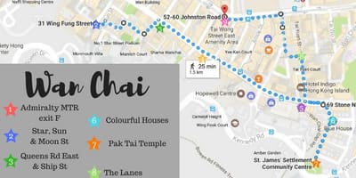 Žemėlapis Wanchai Hong Kong