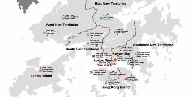Žemėlapis Honkongo rajonų