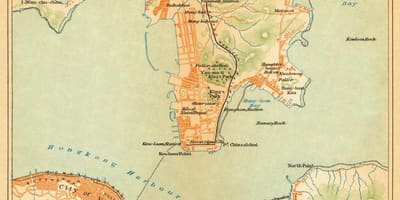 Senas žemėlapis iš Hong Kong