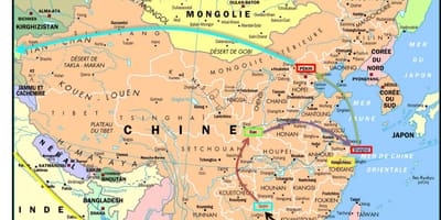 Šanchajaus į honkongą žemėlapyje