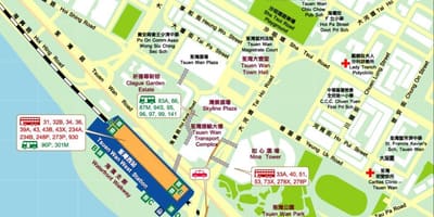 Tsuen Wan Vakarų stotis map